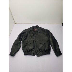 Milwaukee Leather Men's Black Motorcycle Jacket Size M Genuine Leather Biker